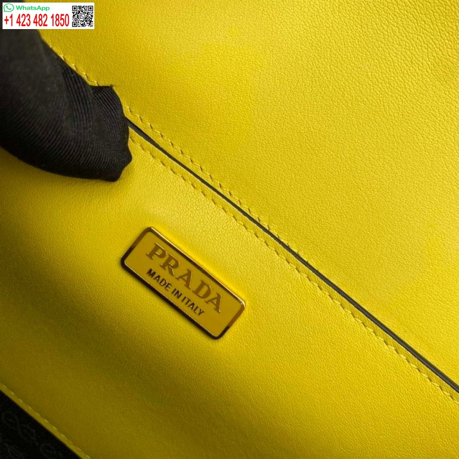 Réplique Prada 1bd320 Prada Emblème Saffiano Sac à Bandoulière Jaune