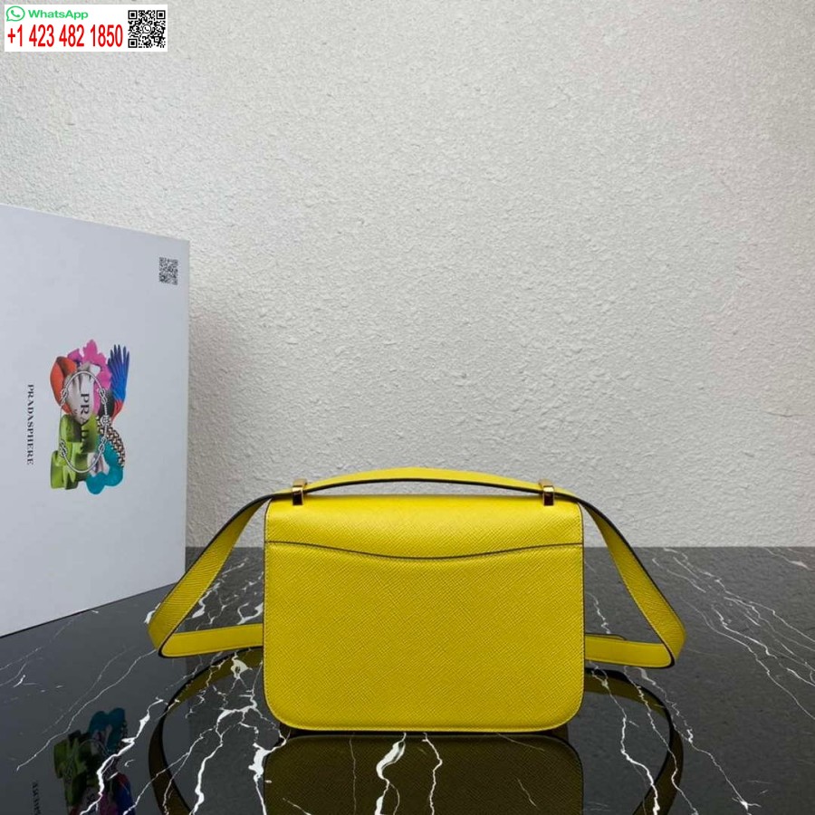 Replica Prada 1BD320 Prada Emblème Saffiano Shoulder Bag Yellow
