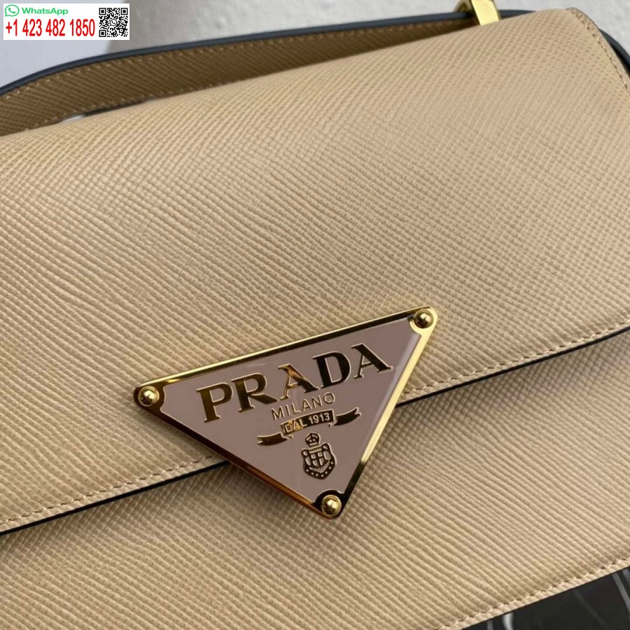 çoğaltma Prada 1bd320 Prada Emblème Saffiano Omuz çantası Taba
