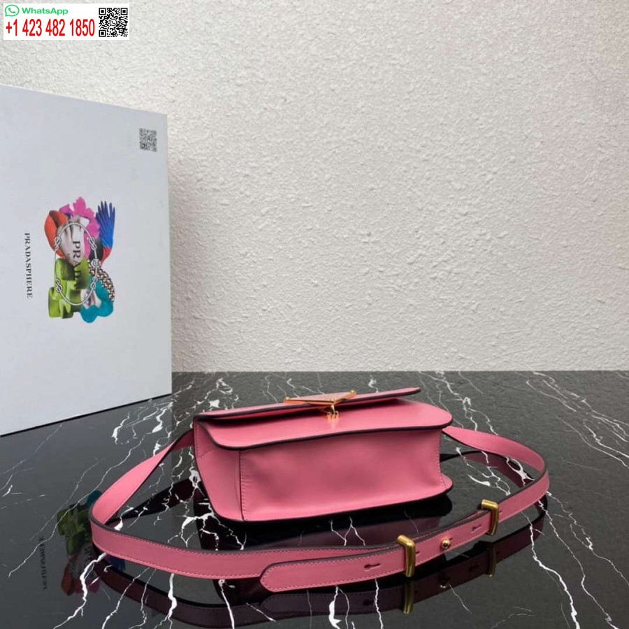 Replica Prada 1bd320 Prada Emblème Saffiano Skuldertaske Pink