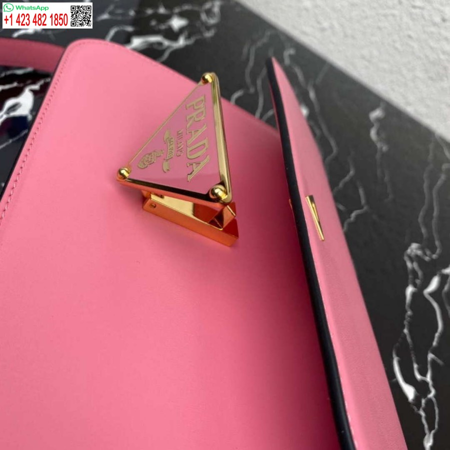 Replica Prada 1bd320 Prada Emblème Saffiano Skuldertaske Pink