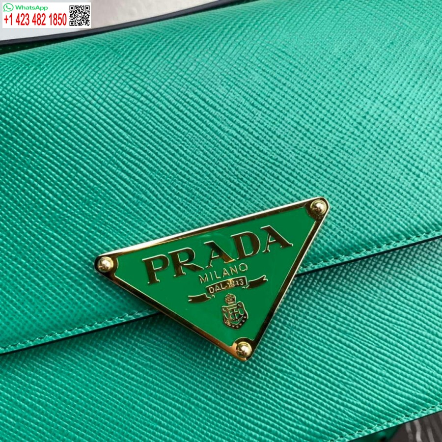 Réplica Prada 1bd320 Bolso De Hombro Prada Emblème Saffiano Verde