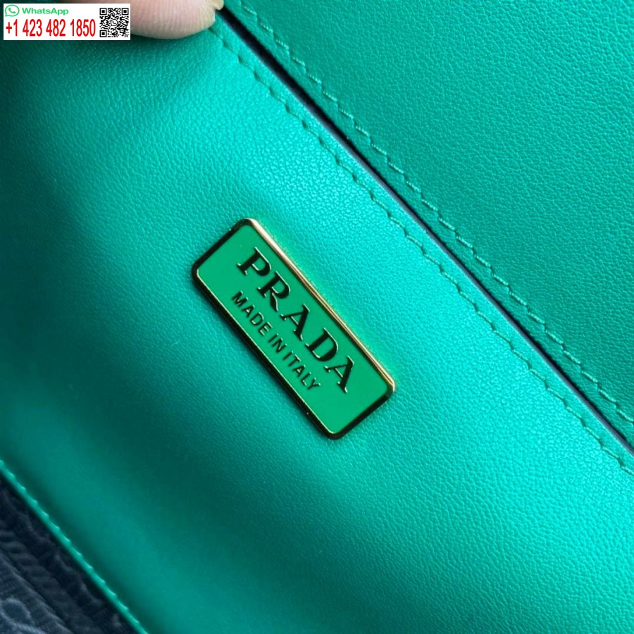 Réplica Prada 1bd320 Bolso De Hombro Prada Emblème Saffiano Verde