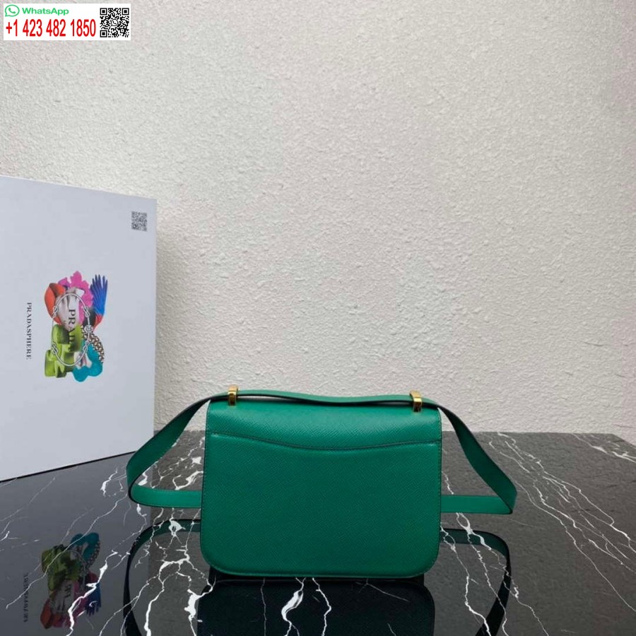 Replica Prada 1BD320 Prada Emblème Saffiano Shoulder Bag Green