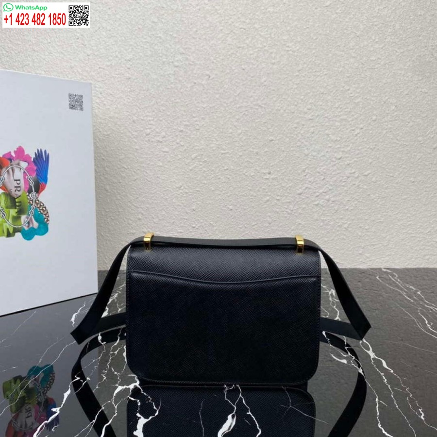 Replica Prada 1BD320 Prada Emblème Saffiano Shoulder Bag Black