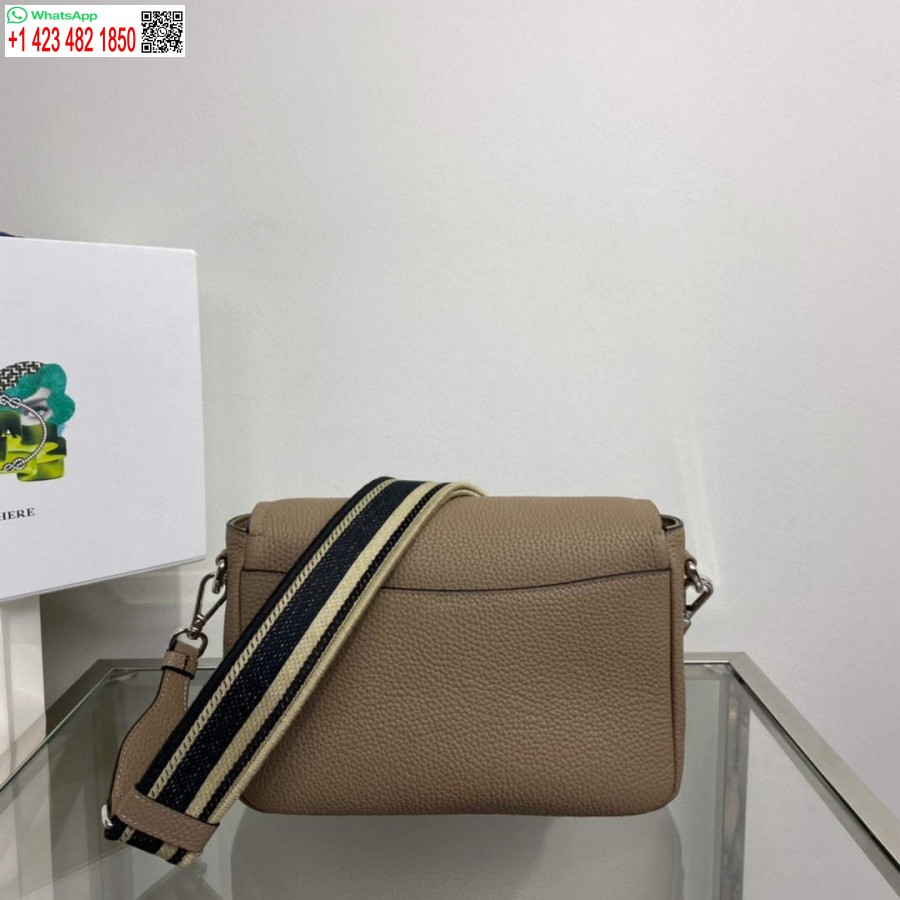 Replica Prada 1BD314 Leather shoulder bag Clay Gray