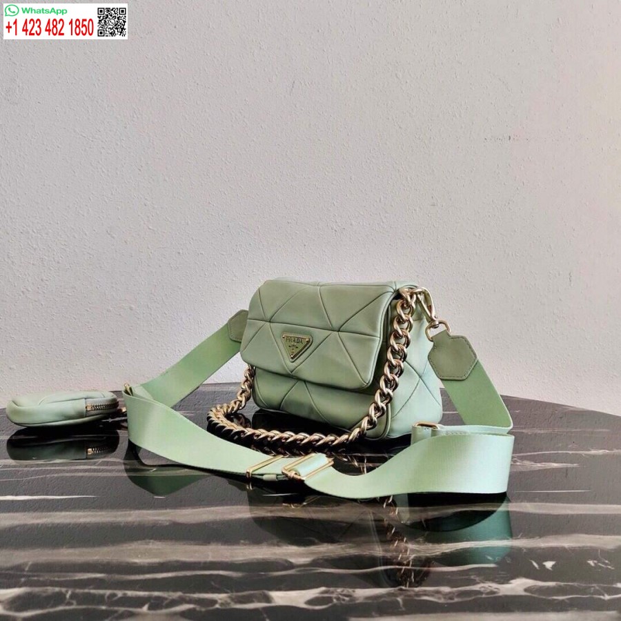 Replica Prada 1bd292 Borsa Prada System Nappa Patchwork In Pelle Verde