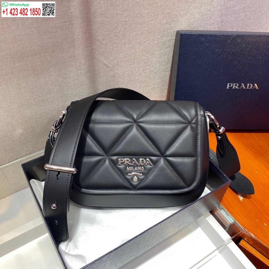 Borsa A Tracolla In Pelle Speck Replica Prada 1bd283 Da Donna Nera