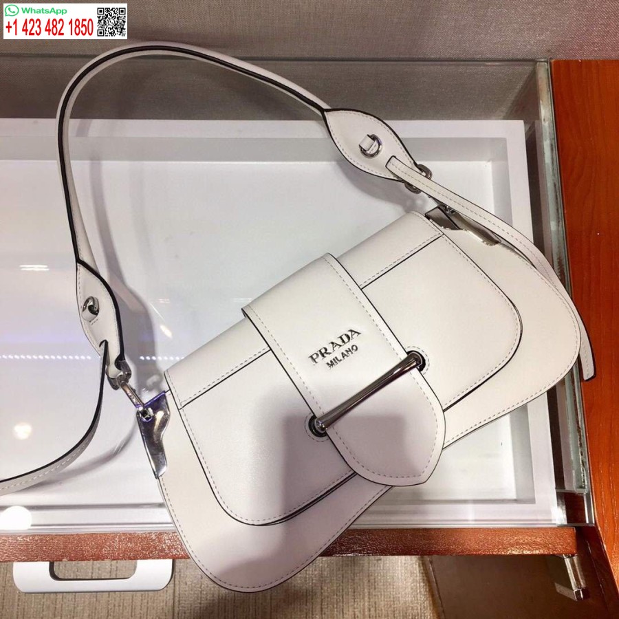 Replica Prada 1BD168 Handbags Prada Shoulder bag White