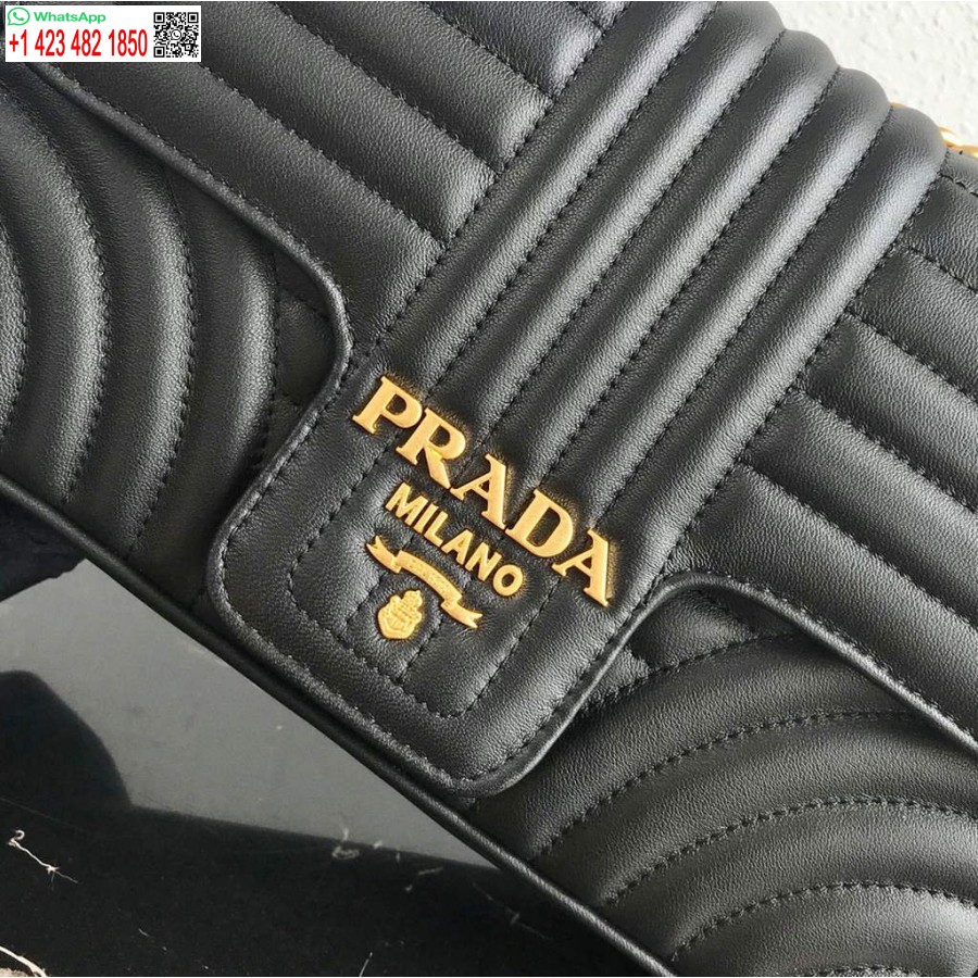 Replica Prada 1BD108 Medium Leather Prada Diagramme Bag Black
