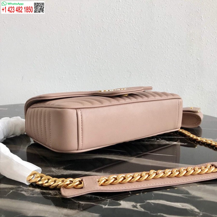 Replica Prada 1BD108 Medium Leather Prada Diagramme Bag Apricot