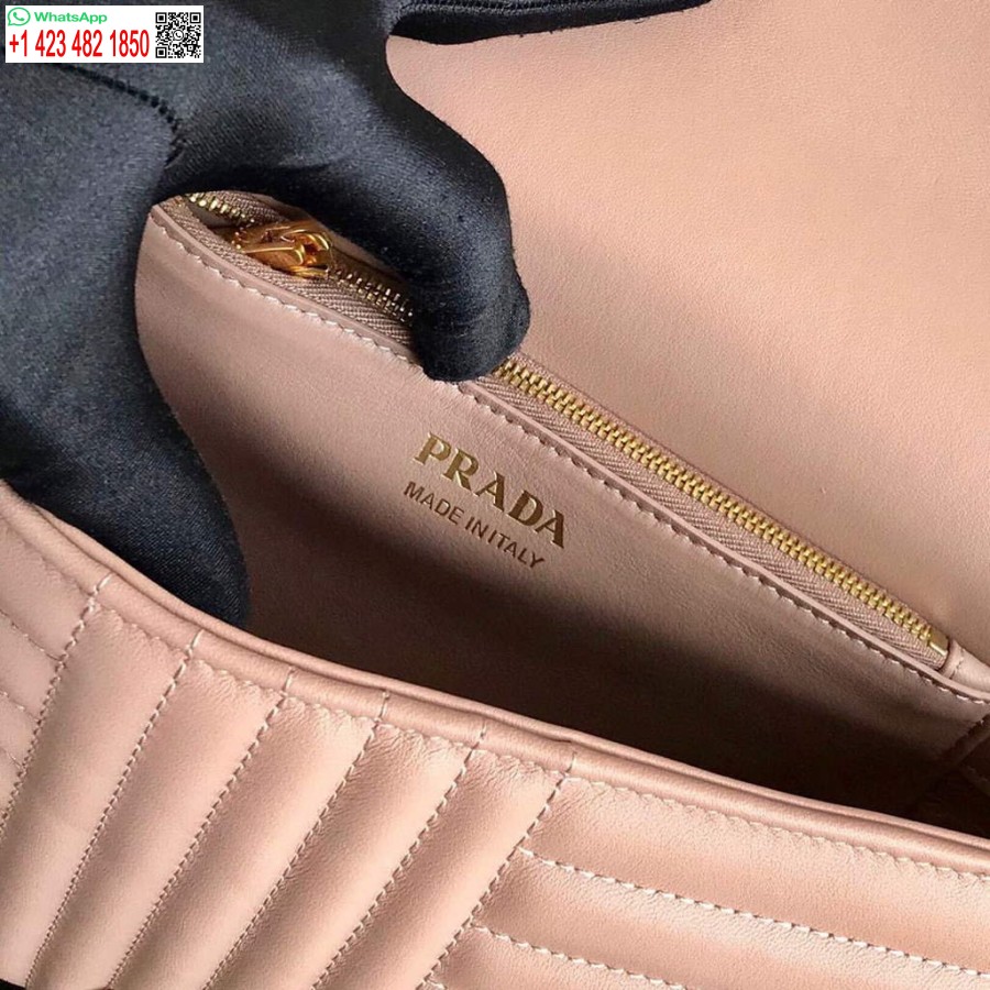 Replica Prada 1BD108 Medium Leather Prada Diagramme Bag Apricot