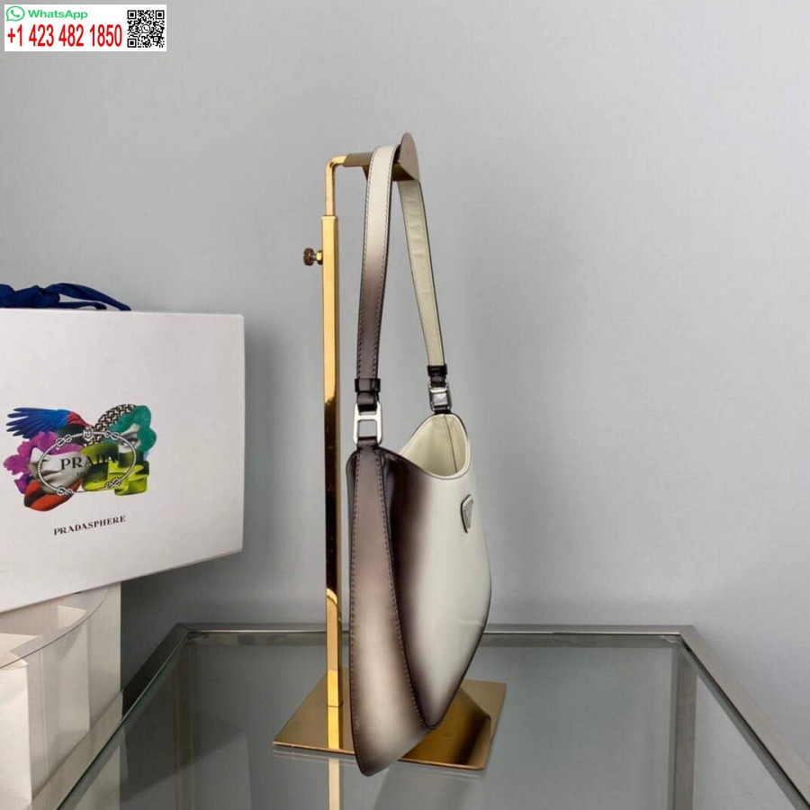 Replika Prada 1BC499 Cleo Umhängetasche Aus Gebürstetem Farbverlaufsleder In Beige