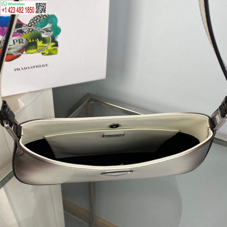 Replika Prada 1BC499 Cleo Umhängetasche Aus Gebürstetem Farbverlaufsleder In Beige