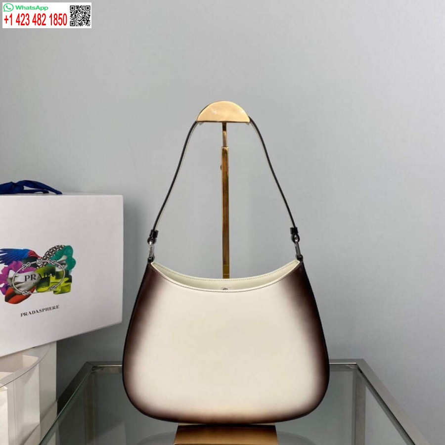 Replica Prada 1bc499 Borsa A Tracolla In Pelle Sfumata Spazzolata Cleo Beige