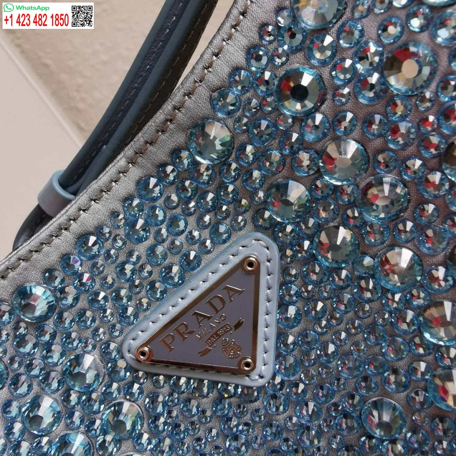 Replica Prada 1bc169 Prada Cleo Satiinilaukku, Jossa Applikaatiot Vaaleanpunainen