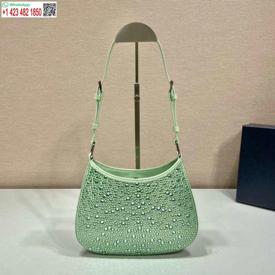 Réplique Prada 1bc169 Sac Prada Cleo En Satin Avec Appliqués Vert