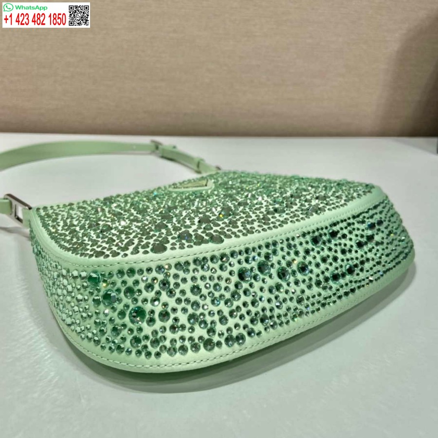 Réplique Prada 1bc169 Sac Prada Cleo En Satin Avec Appliqués Vert