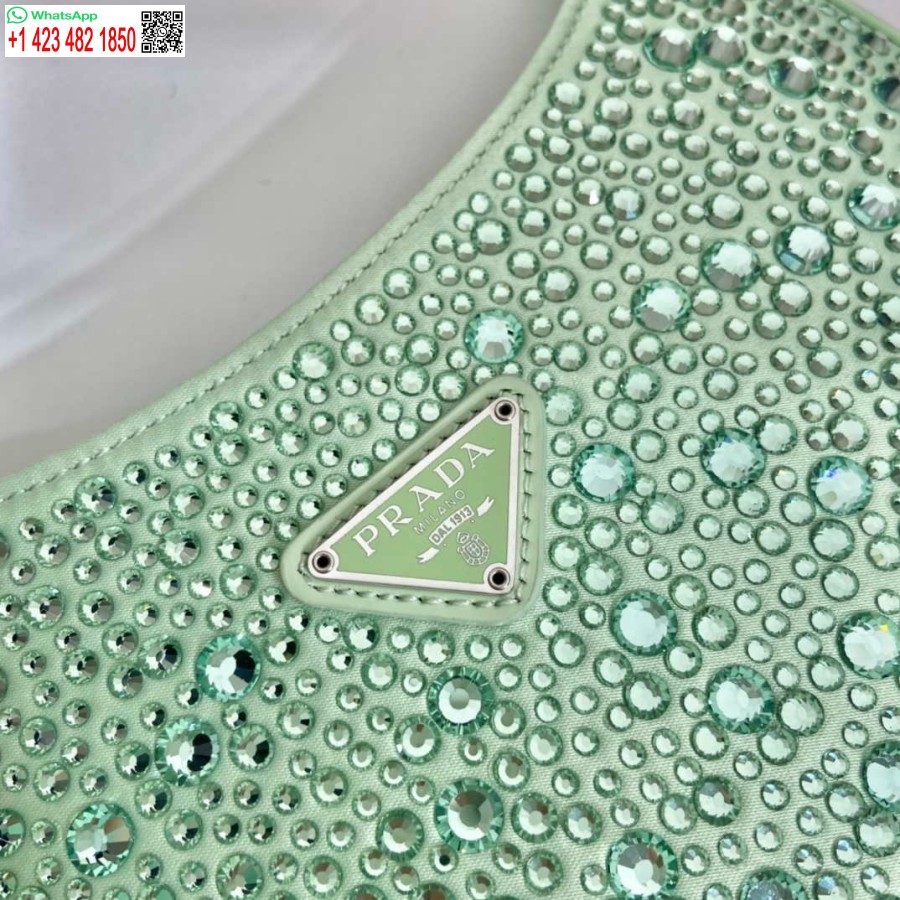 Réplique Prada 1bc169 Sac Prada Cleo En Satin Avec Appliqués Vert
