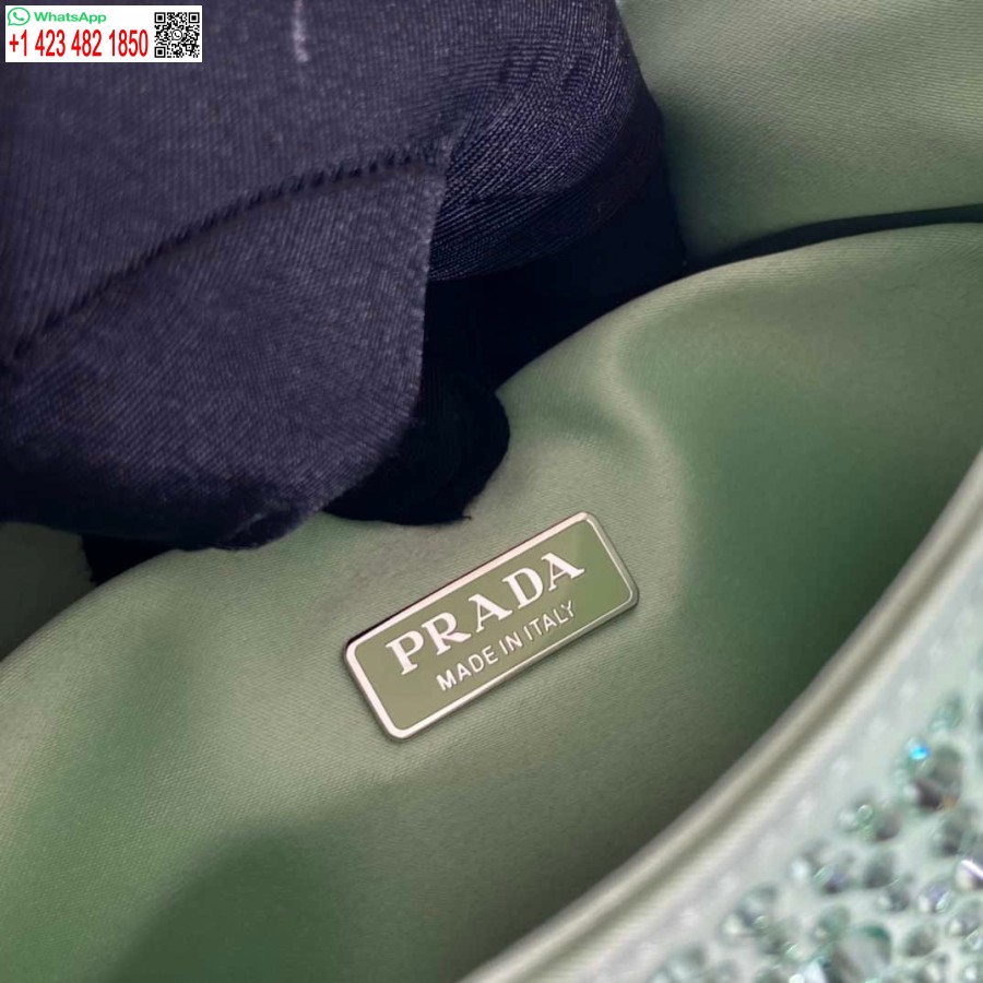 Réplique Prada 1bc169 Sac Prada Cleo En Satin Avec Appliqués Vert