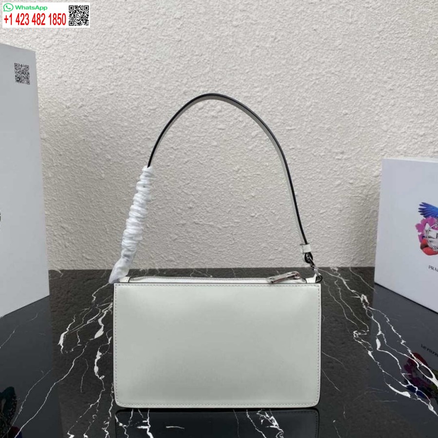 Replica Prada 1BC155 Saffiano leather mini bag White
