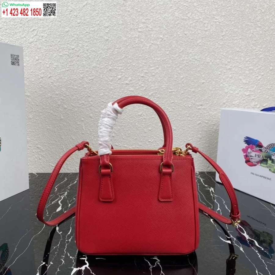 Replica Prada 1BA906 Prada Galleria Saffiano leather mini-bag Red