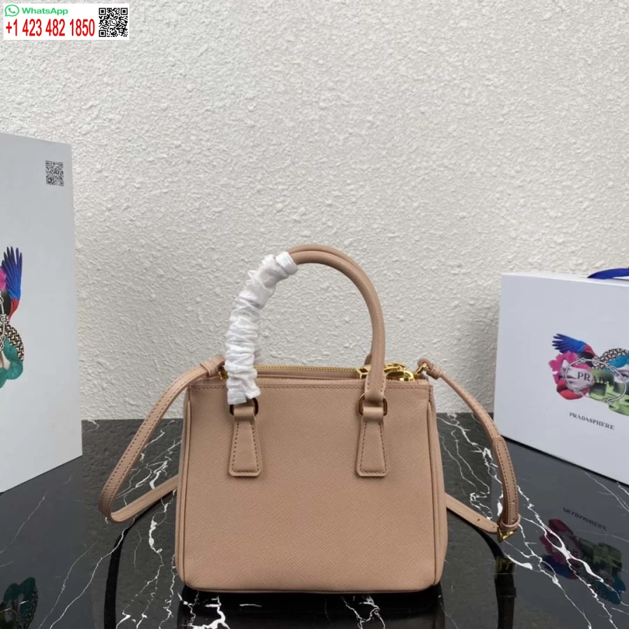 Replica Prada 1ba906 Prada Galleria Mini-borsa In Pelle Saffiano Rosa Chiaro