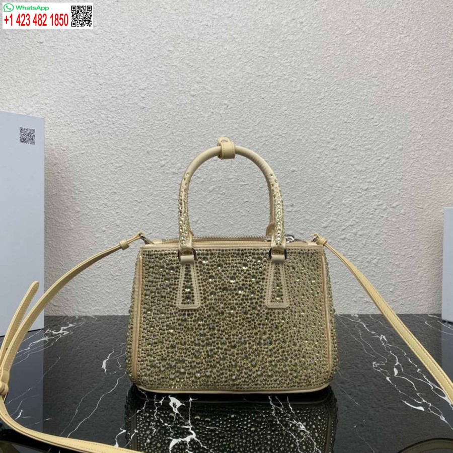 Replica Prada 1BA896 Prada Galleria Saffiano leather small bag Gold