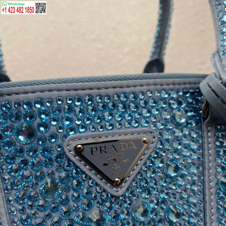 Réplica Prada 1ba896 Prada Galleria Saffiano Bolsa Pequena De Couro Azul