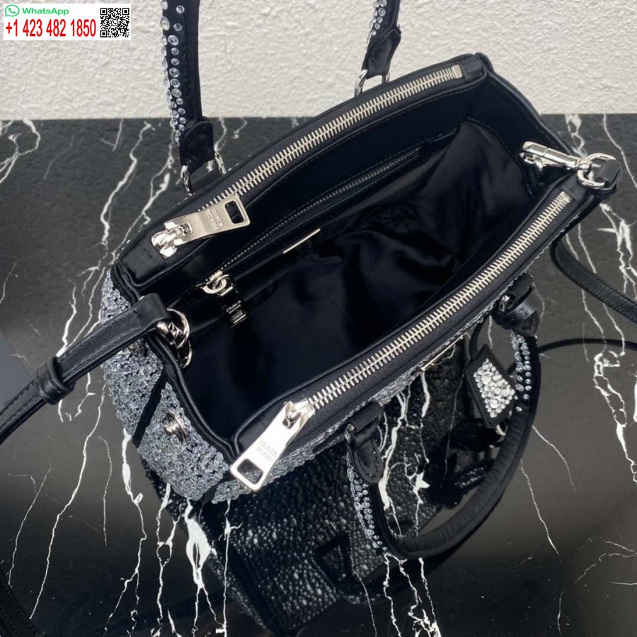 Réplica Prada 1ba896 Prada Galleria Saffiano Bolsa Pequena De Couro Preto