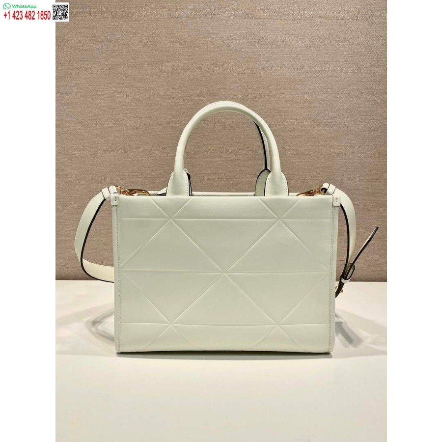 Réplica Prada 1ba379 Pequena Bolsa Prada Symbole De Couro Com Costura Branca