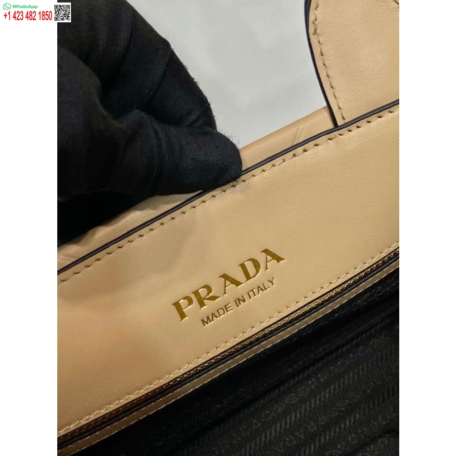 Réplica Prada 1ba379 Pequena Bolsa Prada Symbole De Couro Com Pesponto Damasco