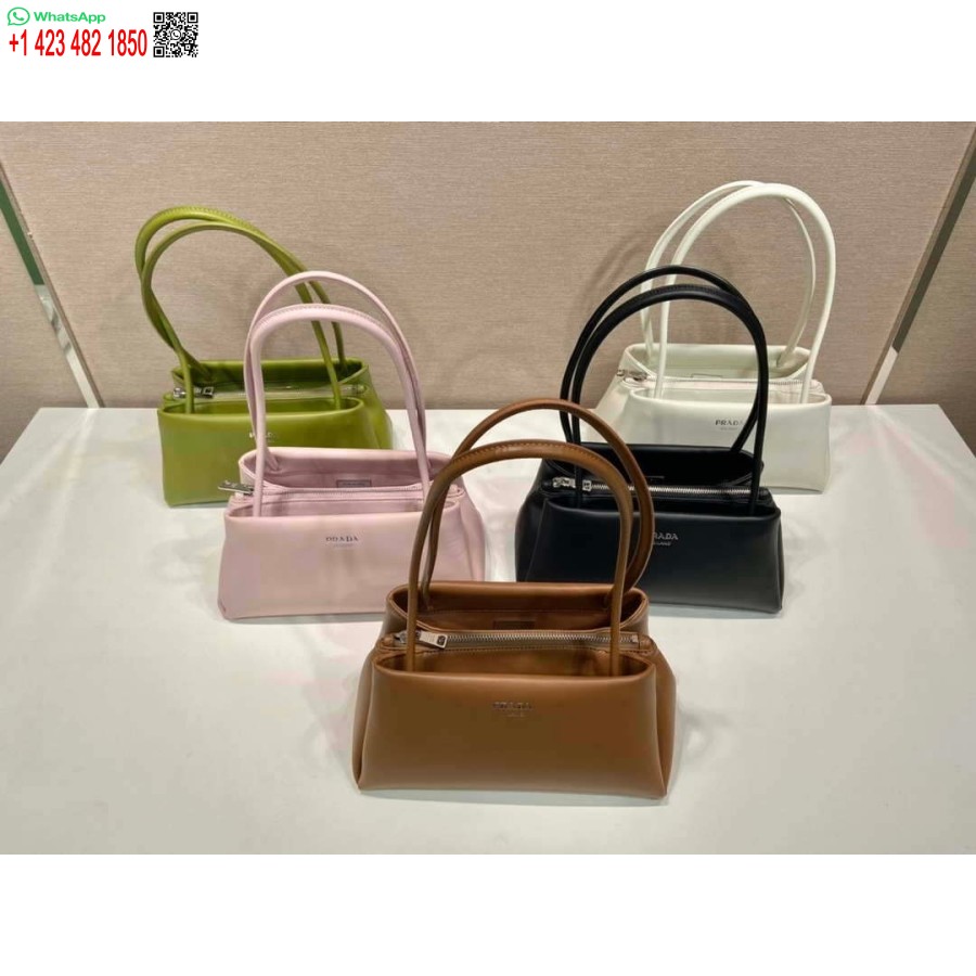 Réplica De Bolso Mini-bolso De Cuero Prada 1ba368 Negro