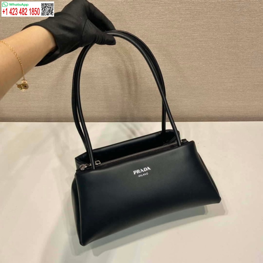 Réplica De Bolso Mini-bolso De Cuero Prada 1ba368 Negro