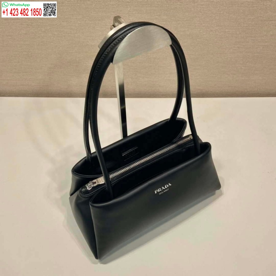 Réplica De Bolso Mini-bolso De Cuero Prada 1ba368 Negro