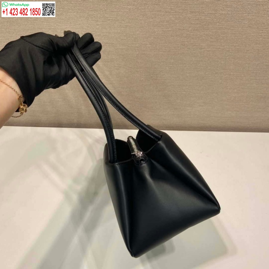 Réplica De Bolso Mini-bolso De Cuero Prada 1ba368 Negro
