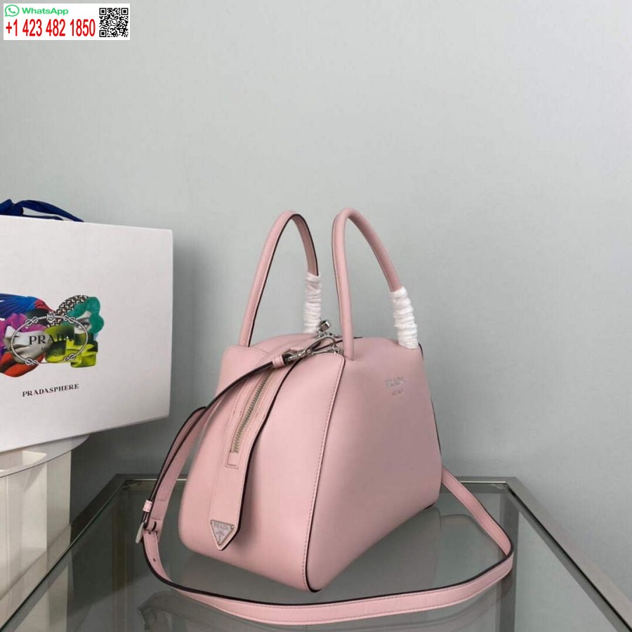 Replika Prady 1ba366 Mała Skórzana Torebka W Kolorze Alabastrowego Różu