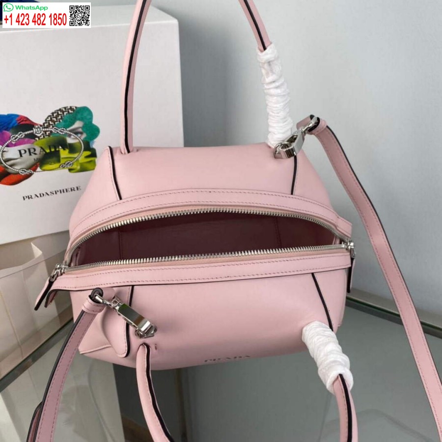 Replika Prady 1ba366 Mała Skórzana Torebka W Kolorze Alabastrowego Różu