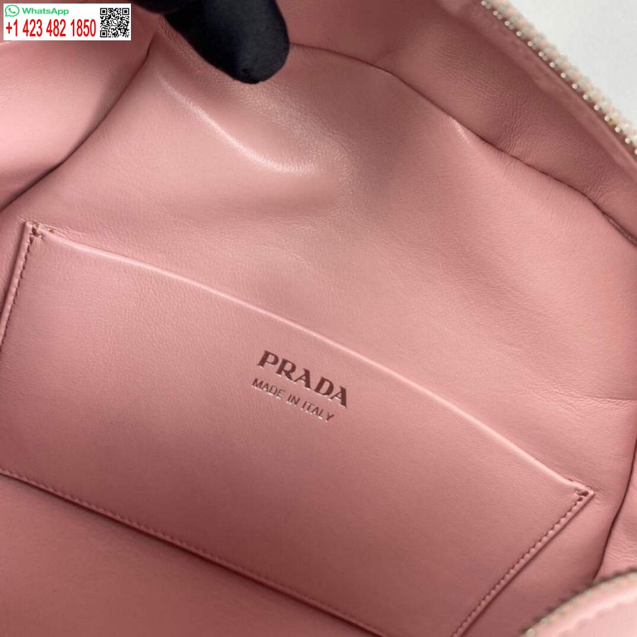Replika Prady 1ba366 Mała Skórzana Torebka W Kolorze Alabastrowego Różu