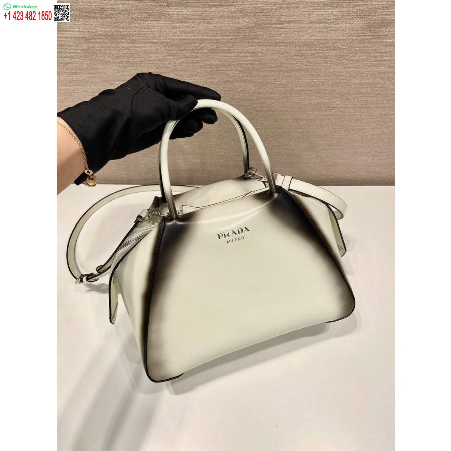 Replica Prada 1BA366 Small brushed leather Prada Supernova handbag White