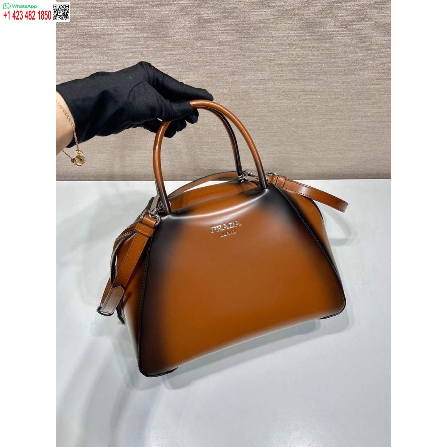 Replica Prada 1BA366 Small brushed leather Prada Supernova handbag Brown