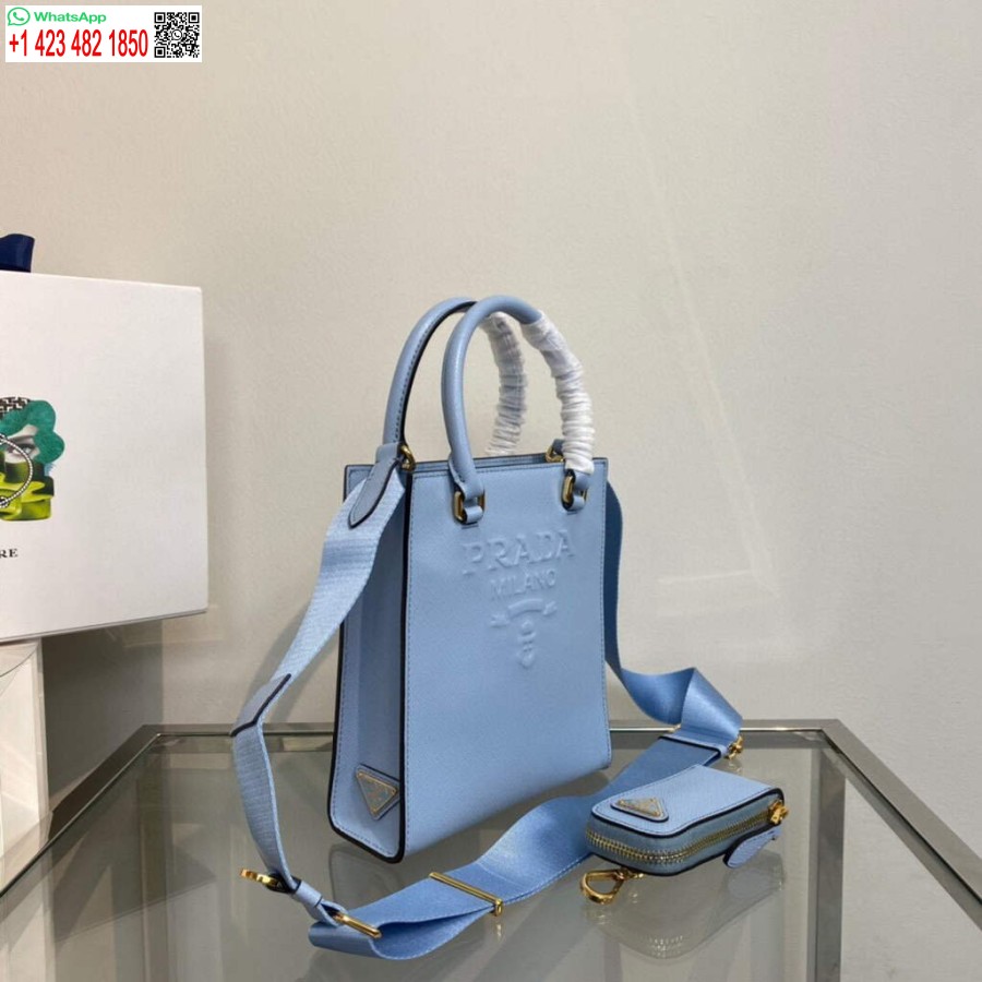 Replica Prada 1ba333 Piccola Borsa In Pelle Saffiano Blu