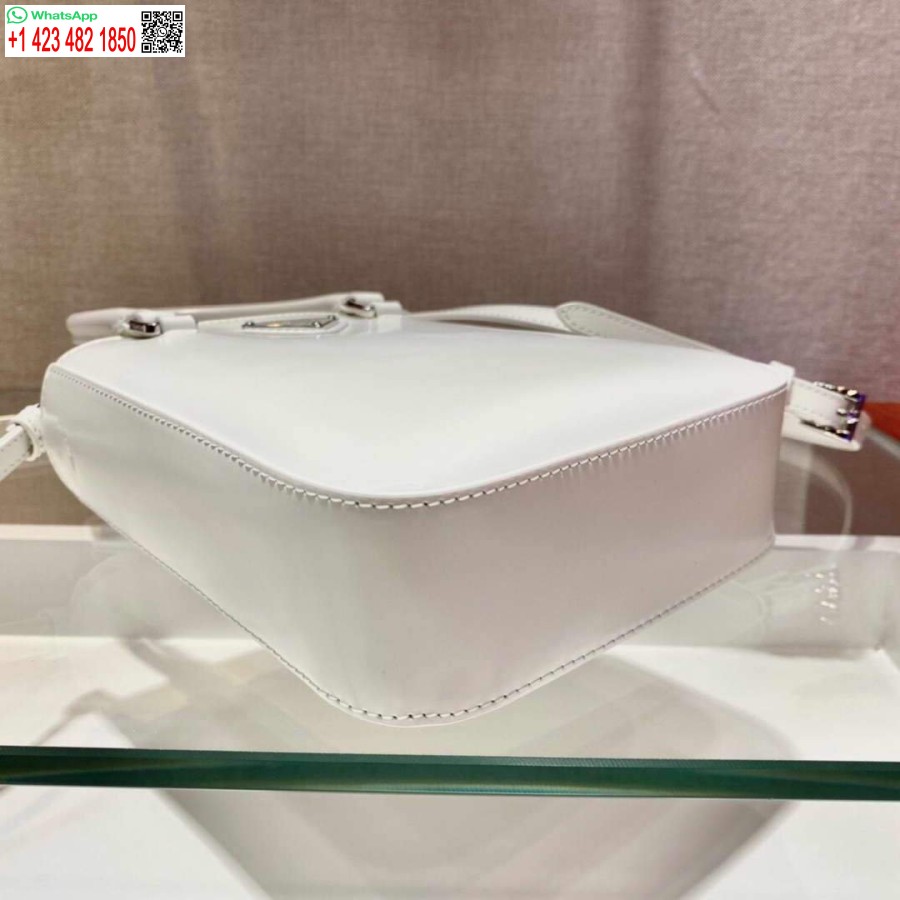 Réplique Prada 1ba331 Petit Fourre-tout En Cuir Brossé Blanc