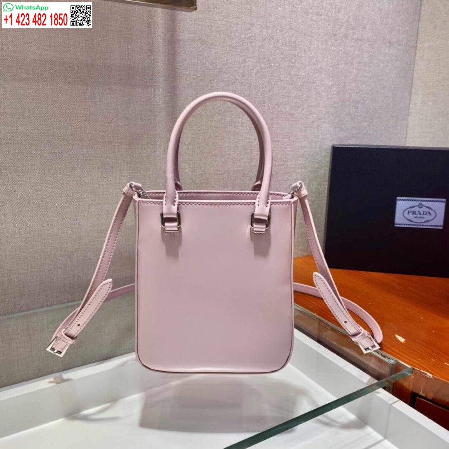 Replika Prada 1ba331 Küçük Fırçalanmış Deri çanta Pembe