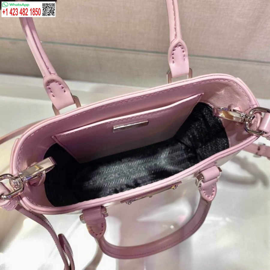 Replika Prada 1ba331 Küçük Fırçalanmış Deri çanta Pembe