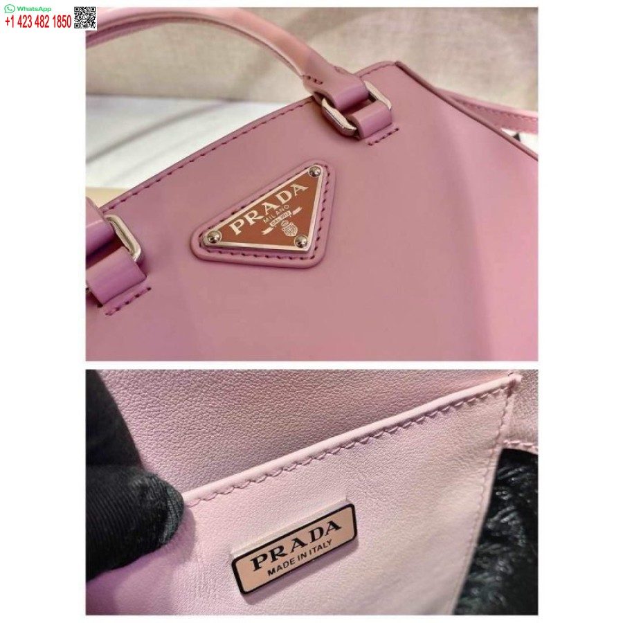 Replika Prada 1ba331 Küçük Fırçalanmış Deri çanta Pembe