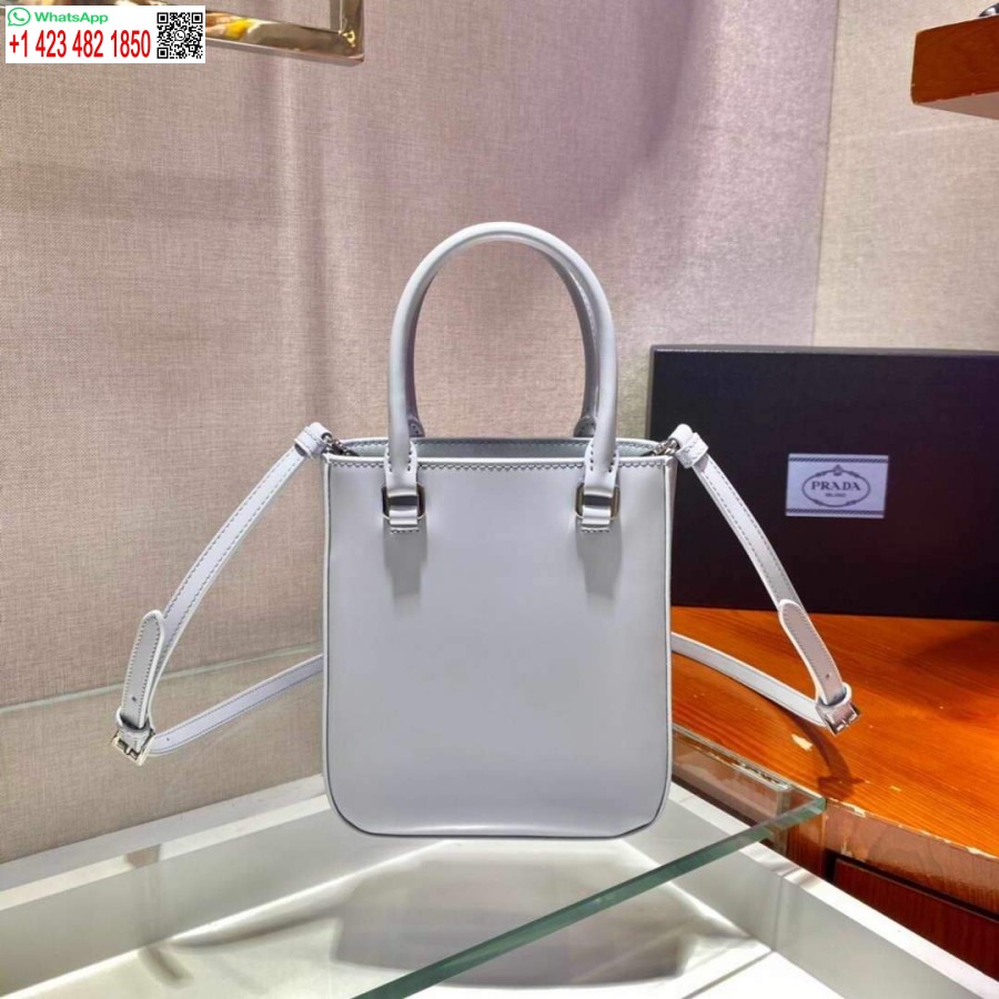 Réplique Prada 1ba331 Petit Fourre-tout En Cuir Brossé Bleu Clair