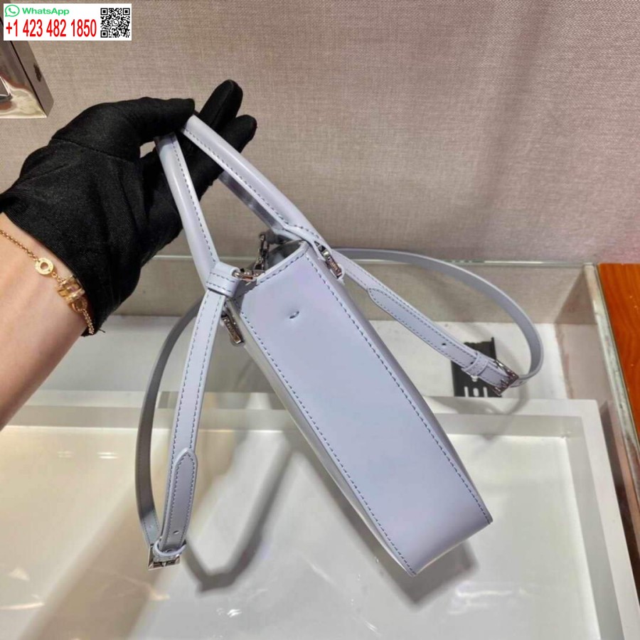 Réplique Prada 1ba331 Petit Fourre-tout En Cuir Brossé Bleu Clair