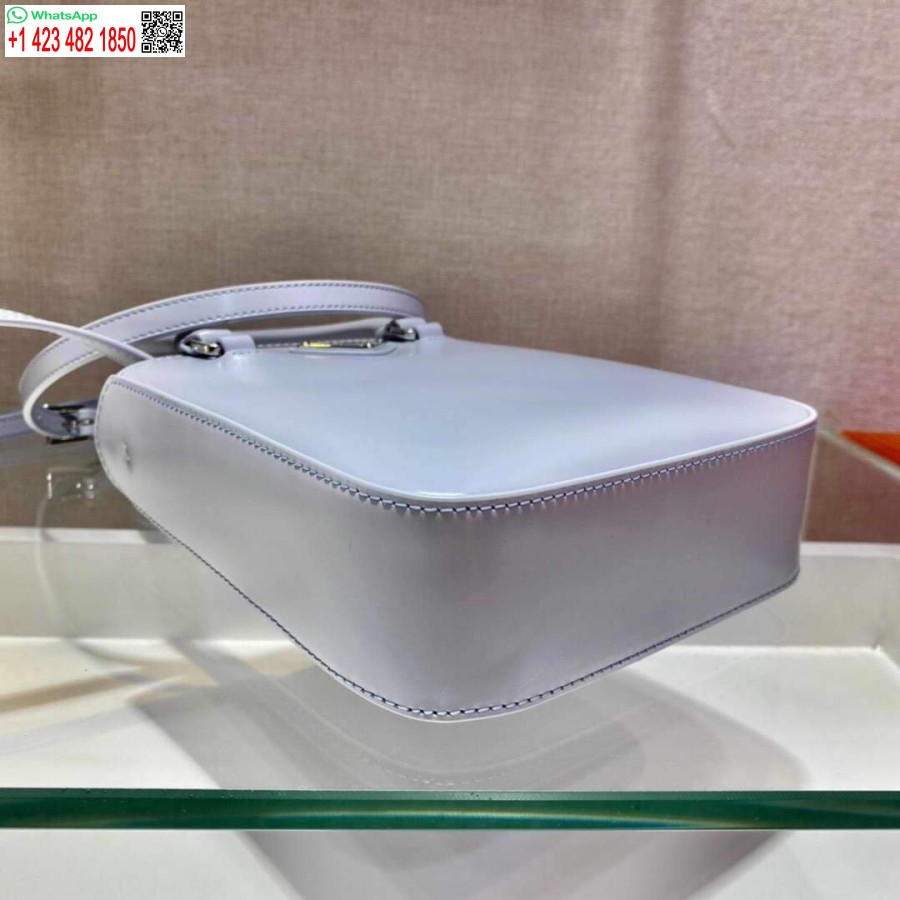 Réplique Prada 1ba331 Petit Fourre-tout En Cuir Brossé Bleu Clair