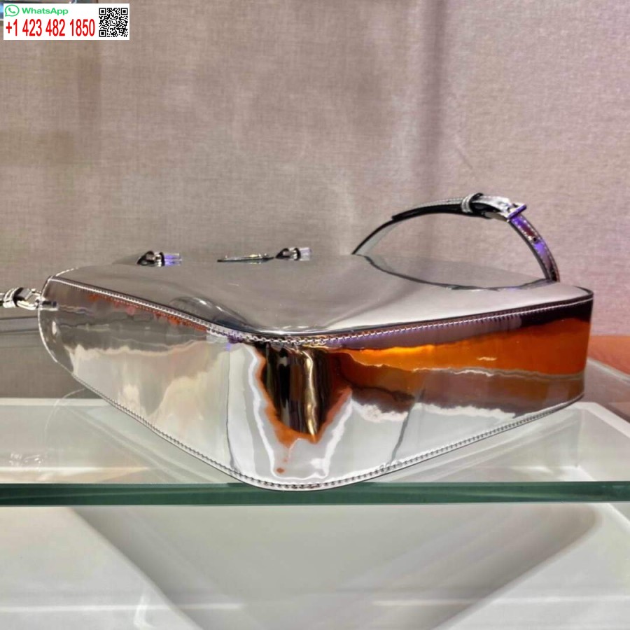 Replika Prada 1ba330 Szálcsiszolt Bőr Táska Ezüst